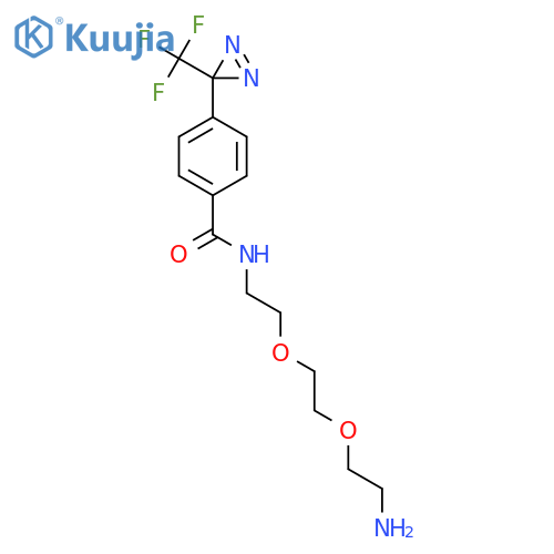 N-(2-(2-(2-aminoethoxy)ethoxy)ethyl)-4-(3-(trifluoromethyl)-3H-diazirin-3-yl)benzamide structure