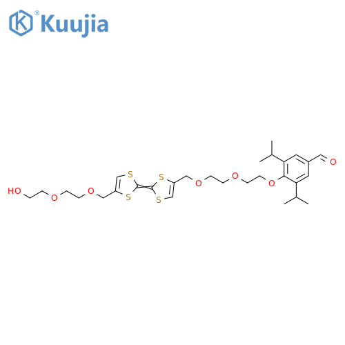 Benzaldehyde,4-[2-[2-[[2-[4-[[2-(2-hydroxyethoxy)ethoxy]methyl]-1,3-dithiol-2-ylidene]-1,3-dithiol-4-yl]methoxy]ethoxy]ethoxy]-3,5-bis(1-methylethyl)- structure