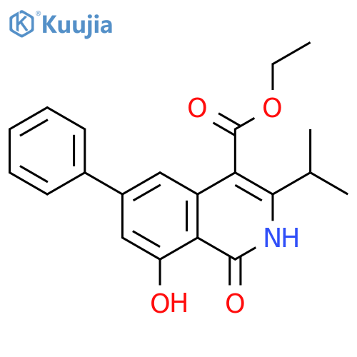 4-Isoquinolinecarboxylic acid,1,2-dihydro-8-hydroxy-3-(1-methylethyl)-1-oxo-6-phenyl-, ethyl ester structure