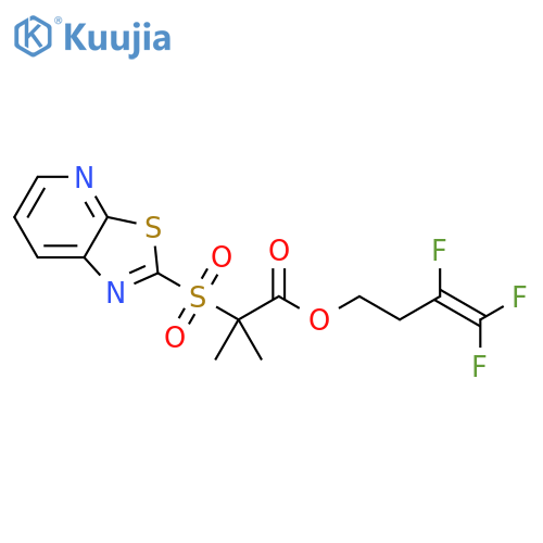 Propanoic acid, 2-methyl-2-(thiazolo[5,4-b]pyridin-2-ylsulfonyl)-,3,4,4-trifluoro-3-butenyl ester structure