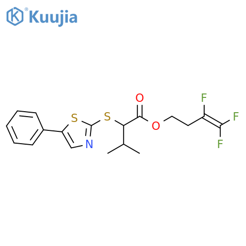Butanoic acid, 3-methyl-2-[(5-phenyl-2-thiazolyl)thio]-,3,4,4-trifluoro-3-butenyl ester structure