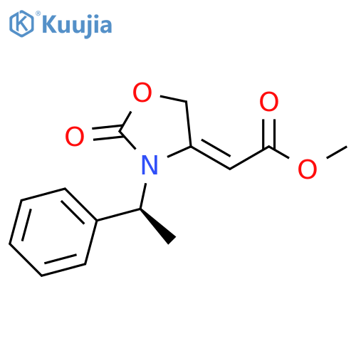 Acetic acid, [2-oxo-3-[(1S)-1-phenylethyl]-4-oxazolidinylidene]-, methylester, (2E)- structure