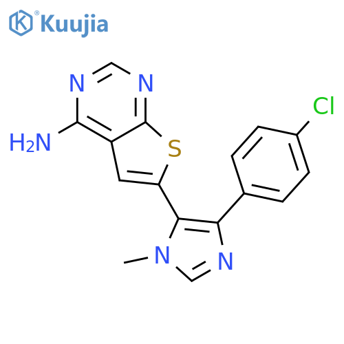 Thieno[2,3-d]pyrimidin-4-amine,6-[4-(4-chlorophenyl)-1-methyl-1H-imidazol-5-yl]- structure