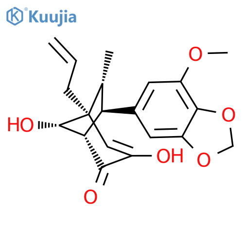 (1S,5S,6R,7R,8S)-3,8-Dihydroxy-7-(7-methoxy-1,3-benzodioxol-5-yl)-6-methyl-5-prop-2-enylbicyclo[3.2.1]oct-3-en-2-one structure