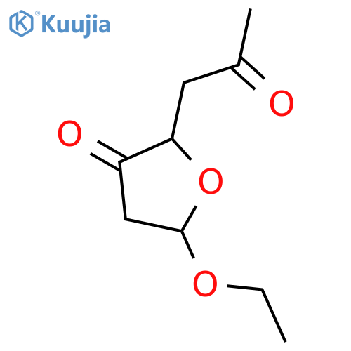 3(2H)-Furanone, 5-ethoxydihydro-2-(2-oxopropyl)- structure