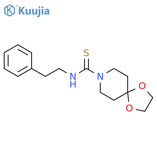 1,4-Dioxa-8-aza-spiro[4.5]decane-8-carbothioic acid phenethyl-amide structure