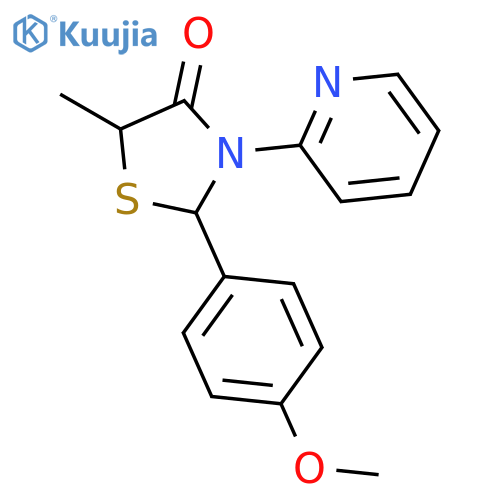 4-Thiazolidinone, 2-(4-methoxyphenyl)-5-methyl-3-(2-pyridinyl)- structure