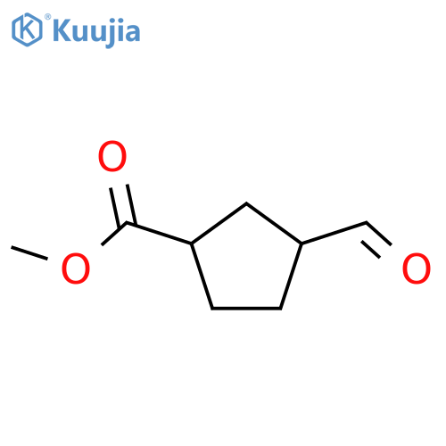 rac-methyl (1R,3S)-3-formylcyclopentane-1-carboxylate structure