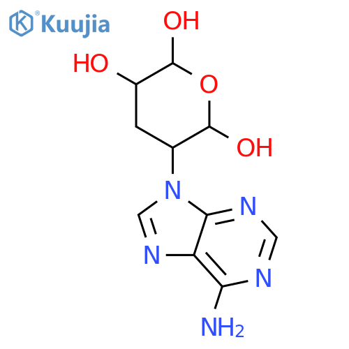 2H-Pyran-2,3,6-triol, 5-(6-amino-9H-purin-9-yl)tetrahydro- structure