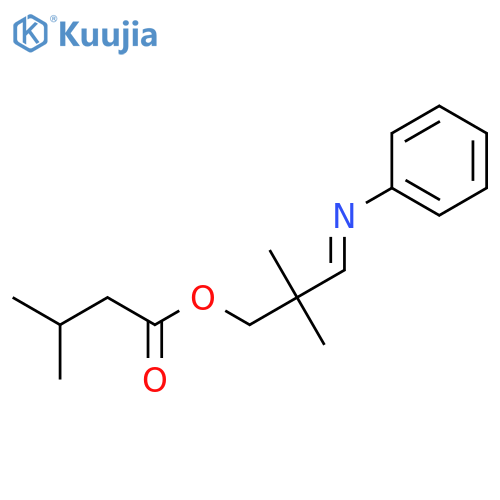 Butanoic acid, 3-methyl-, 2,2-dimethyl-3-(phenylimino)propyl ester structure