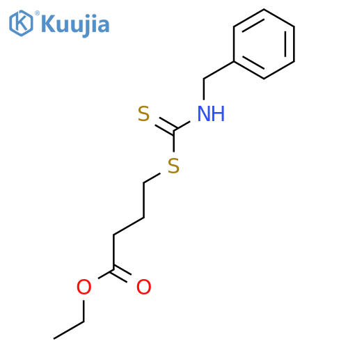 BUTANOIC ACID, 4-[[[(PHENYLMETHYL)AMINO]THIOXOMETHYL]THIO]-, ETHYL ESTER structure