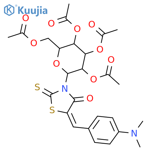 4-Thiazolidinone,5-[[4-(dimethylamino)phenyl]methylene]-3-(2,3,4,6-tetra-O-acetyl-b-D-glucopyranosyl)-2-thioxo- structure