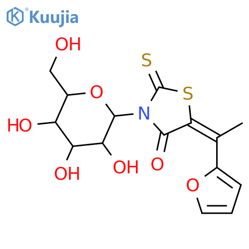 4-Thiazolidinone,5-[1-(2-furanyl)ethylidene]-3-b-D-glucopyranosyl-2-thioxo- structure