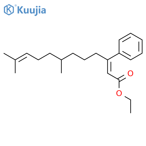 2,10-Dodecadienoic acid, 7,11-dimethyl-3-phenyl-, ethyl ester, (Z)- structure
