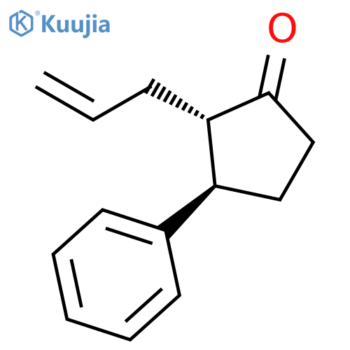 Cyclopentanone, 3-phenyl-2-(2-propenyl)-, trans- structure