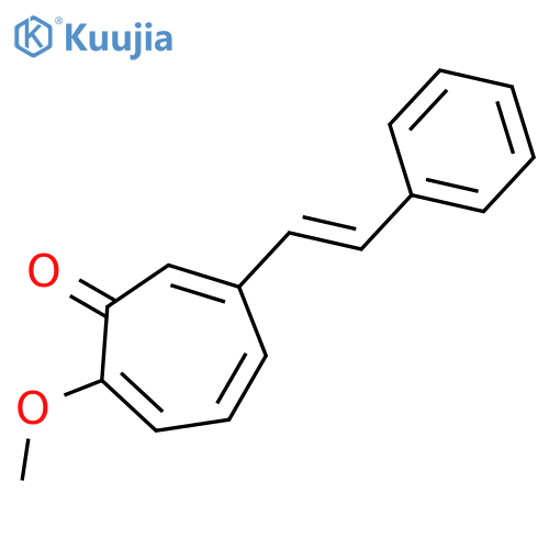 2,4,6-Cycloheptatrien-1-one, 2-methoxy-6-(2-phenylethenyl)- structure