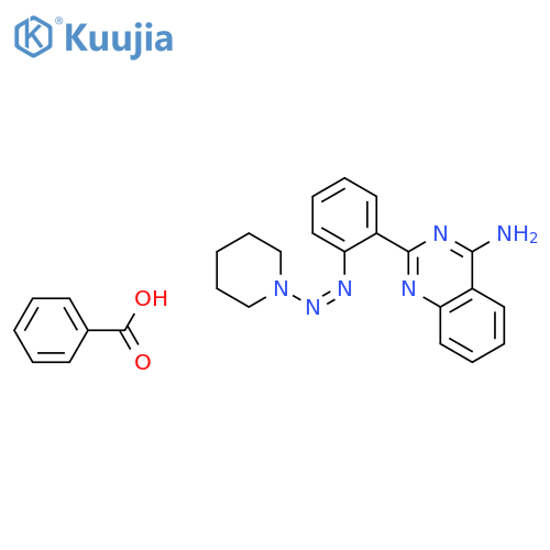 4-Quinazolinamine, 2-[2-(1-piperidinylazo)phenyl]-, monobenzoate structure