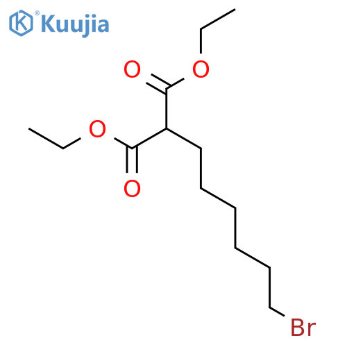 Propanedioic acid,2-(6-bromohexyl)-, 1,3-diethyl ester structure