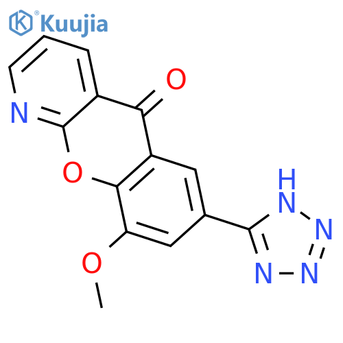 5H-[1]Benzopyrano[2,3-b]pyridin-5-one, 9-methoxy-7-(1H-tetrazol-5-yl)- structure