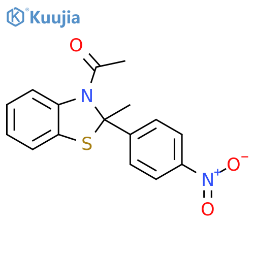 Benzothiazole, 3-acetyl-2,3-dihydro-2-methyl-2-(4-nitrophenyl)- structure