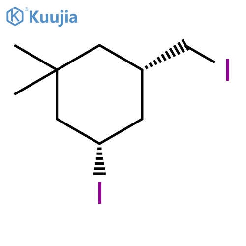 Cyclohexane, 3-iodo-5-(iodomethyl)-1,1-dimethyl-, cis- structure