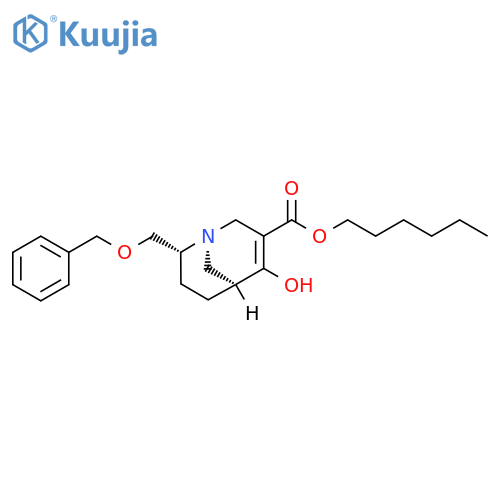 1-Azabicyclo[3.3.1]non-3-ene-3-carboxylic acid,4-hydroxy-8-[(phenylmethoxy)methyl]-, hexyl ester, (1R,5S,8R)-rel- structure