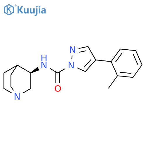 1H-Pyrazole-1-carboxamide,N-(3R)-1-azabicyclo[2.2.2]oct-3-yl-4-(2-methylphenyl)- structure