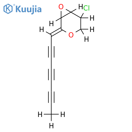 3, 4-Epoxide-5-Chloro-5, 6-dihydro-2-(2, 4, 6-octatriynylidene)-2H-pyran, 9CI structure
