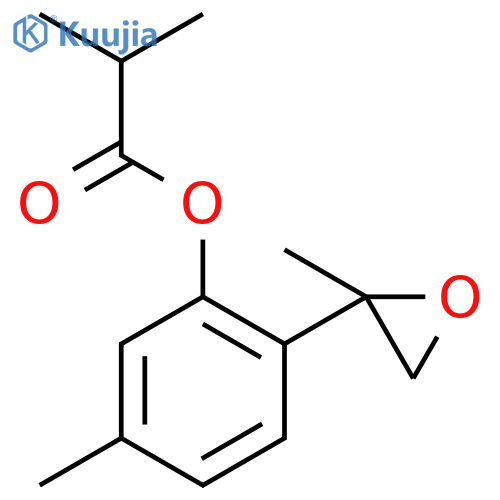 2-isobutyryloxy-4-methyl-1-(2-methyl-oxiranyl)-benzene structure