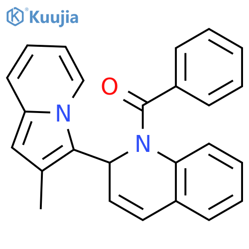 QUINOLINE, 1-BENZOYL-1,2-DIHYDRO-2-(2-METHYL-3-INDOLIZINYL)- structure