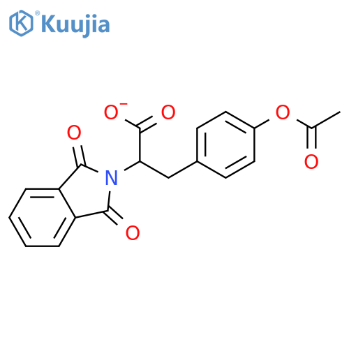(2S)-3-4-(acetyloxy)phenyl-2-(1,3-dioxo-2,3-dihydro-1H-isoindol-2-yl)propanoic acid structure