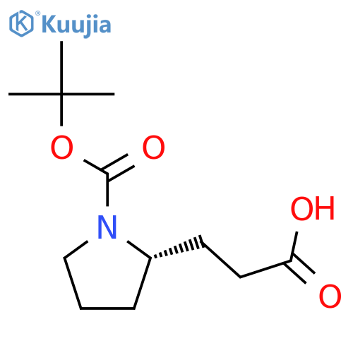 3-[(2S)-1-[(tert-butoxy)carbonyl]pyrrolidin-2-yl]propanoic acid structure