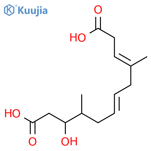 10-Hydroxy-4,9-dimethyl-3,6-dodecadienedioic acid structure