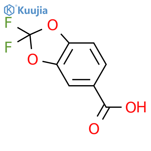 2,2-difluoro-2H-1,3-benzodioxole-5-carboxylic acid structure