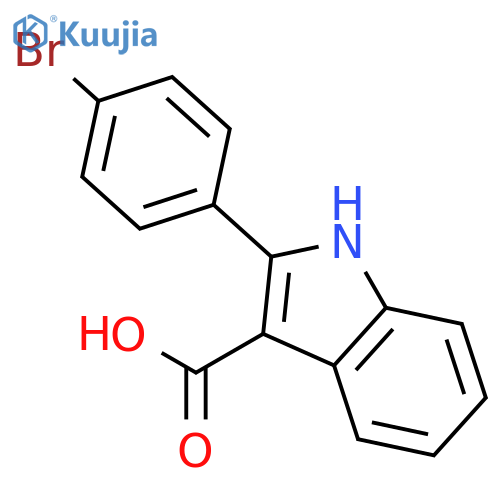 1H-INDOLE-3-CARBOXYLIC ACID, 2-(4-BROMOPHENYL)- structure