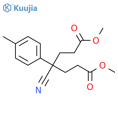 HEPTANEDIOIC ACID, 4-CYANO-4-(4-METHYLPHENYL)-, DIMETHYL ESTER structure