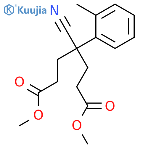 HEPTANEDIOIC ACID, 4-CYANO-4-(2-METHYLPHENYL)-, DIMETHYL ESTER structure