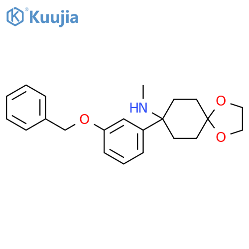 1,4-Dioxaspiro[4.5]decan-8-amine, N-methyl-8-[3-(phenylmethoxy)phenyl]- structure