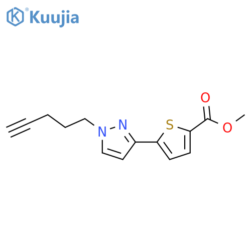 2-Thiophenecarboxylic acid, 5-[1-(4-pentynyl)-1H-pyrazol-3-yl]-, methylester structure