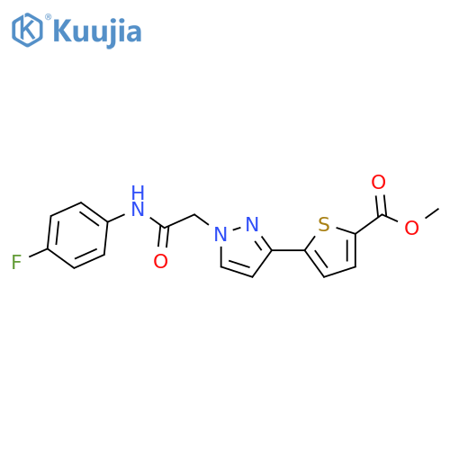 2-Thiophenecarboxylic acid,5-[1-[2-[(4-fluorophenyl)amino]-2-oxoethyl]-1H-pyrazol-3-yl]-, methylester structure