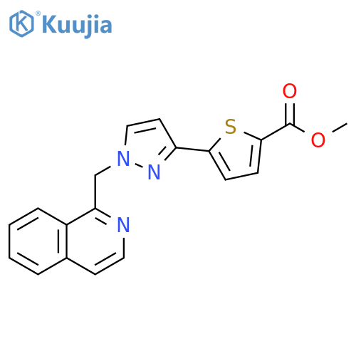 2-Thiophenecarboxylic acid,5-[1-(1-isoquinolinylmethyl)-1H-pyrazol-3-yl]-, methyl ester structure