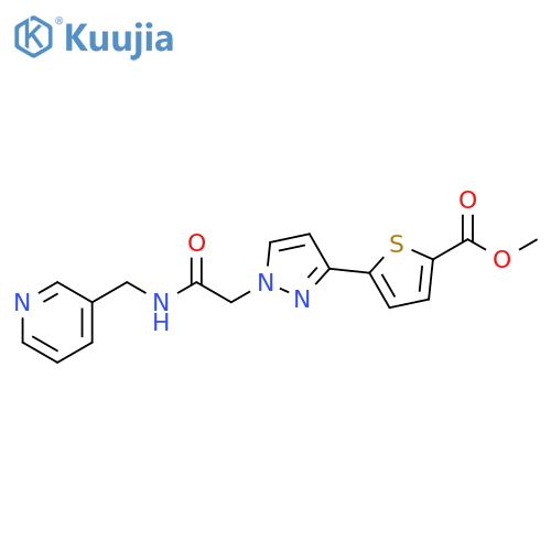 2-Thiophenecarboxylic acid,5-[1-[2-oxo-2-[(3-pyridinylmethyl)amino]ethyl]-1H-pyrazol-3-yl]-, methylester structure
