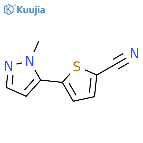 2-Thiophenecarbonitrile, 5-(1-methyl-1H-pyrazol-5-yl)- structure