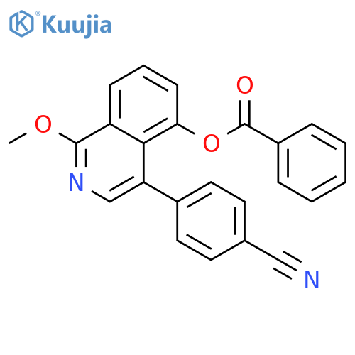 Benzonitrile, 4-[5-(benzoyloxy)-1-methoxy-4-isoquinolinyl]- structure