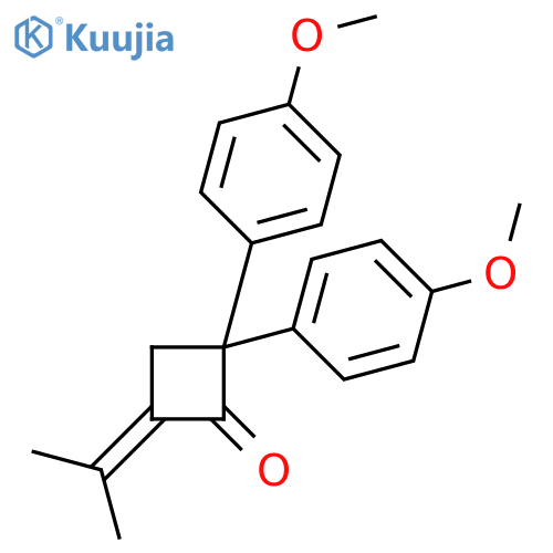 Cyclobutanone, 2,2-bis(4-methoxyphenyl)-4-(1-methylethylidene)- structure