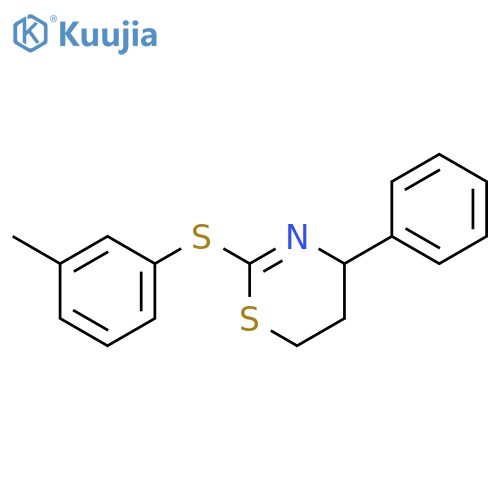 4H-1,3-Thiazine, 5,6-dihydro-2-[(3-methylphenyl)thio]-4-phenyl- structure