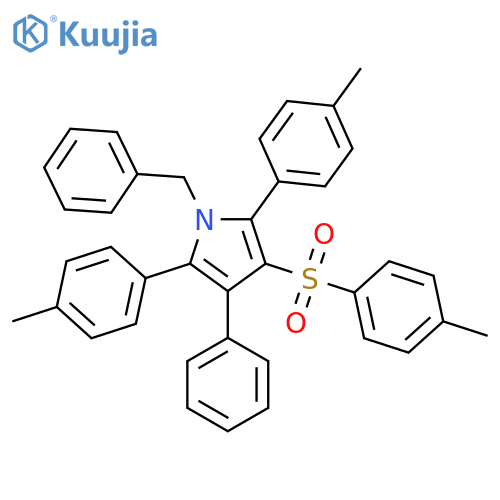 1H-Pyrrole,2,5-bis(4-methylphenyl)-3-[(4-methylphenyl)sulfonyl]-4-phenyl-1-(phenylmethyl)- structure