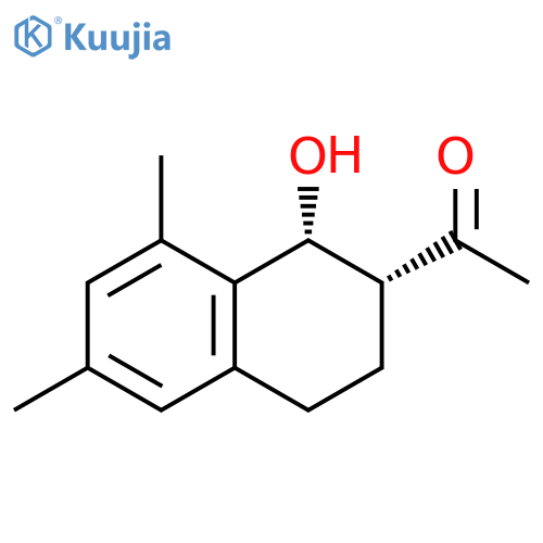 Ethanone,1-[(1R,2R)-1,2,3,4-tetrahydro-1-hydroxy-6,8-dimethyl-2-naphthalenyl]- structure