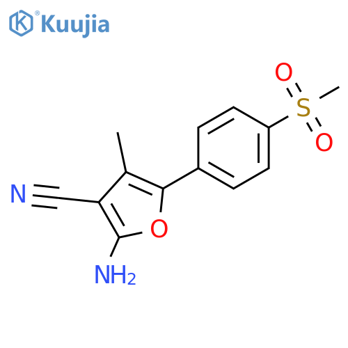 3-Furancarbonitrile, 2-amino-4-methyl-5-[4-(methylsulfonyl)phenyl]- structure