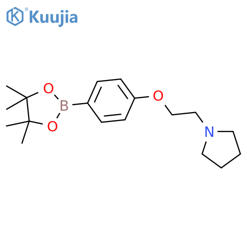 1-(2-(4-(4,4,5,5-Tetramethyl-1,3,2-dioxaborolan-2-yl)phenoxy)ethyl)pyrrolidine structure